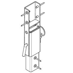 TOP hinge - extension for pillar 80x35/60x30, fasteners, pivot